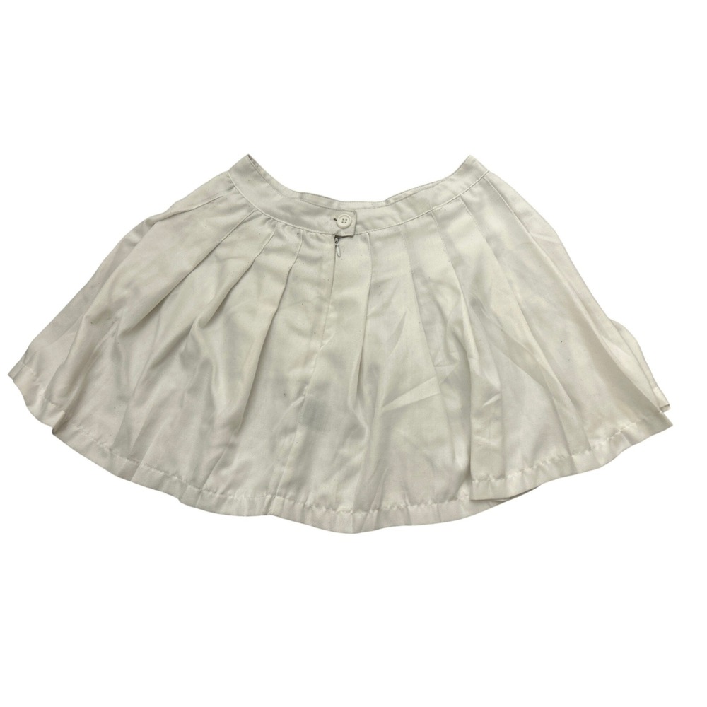 Faded Rose Pleated Mini Skirt Womens Size M‎ White Good Preppy Schoolgirl